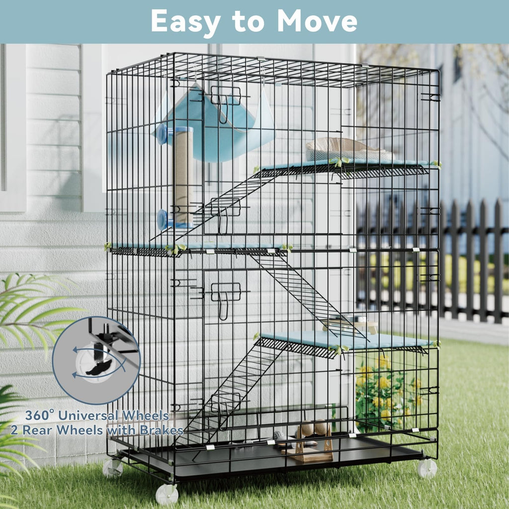 4-Tier Cat Cage with Cushions Hammock Scratching Post C68916
