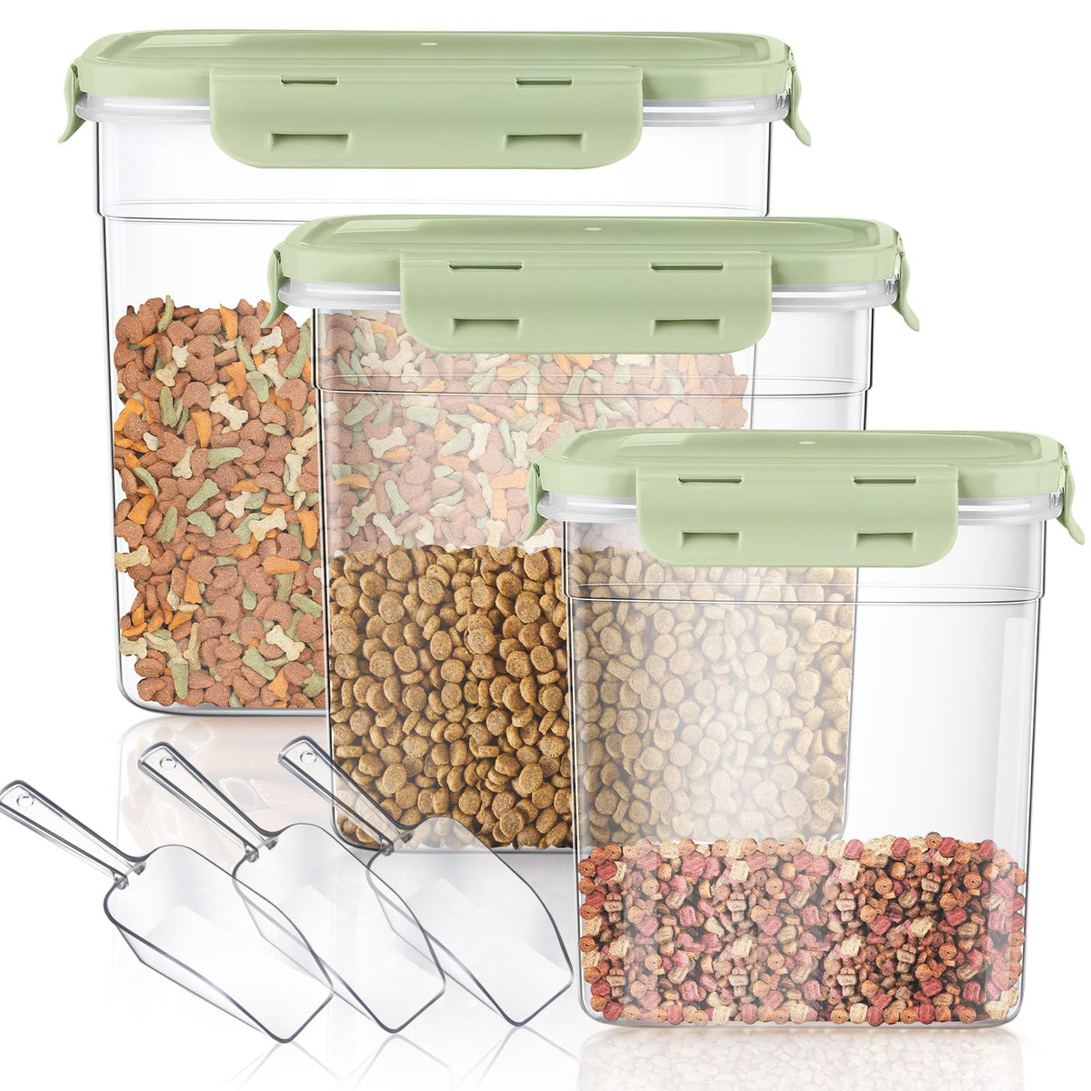 6 Pcs Dog and Cat Food Storage Containers with 2 Scoops Z951580