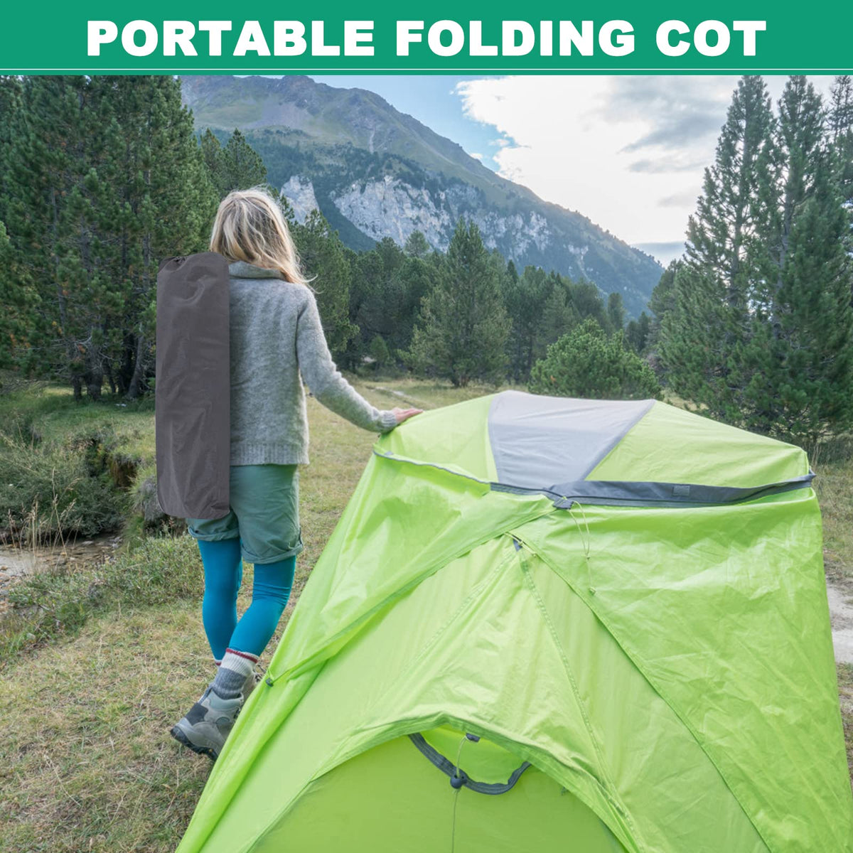 Folding Double Layer Oxford Camping Cot P88942