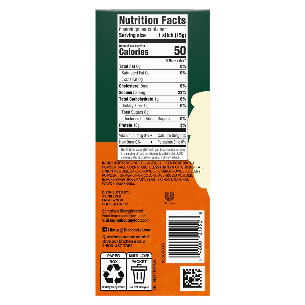 Chicken Bone Broth Instant Powder Mix Packets, 6 Count T204