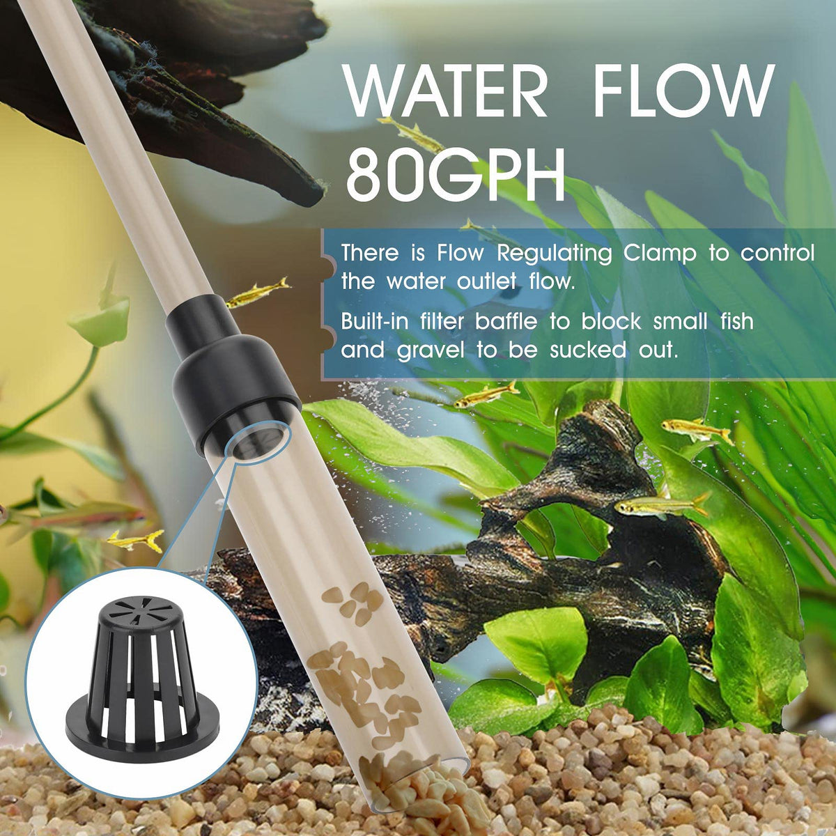 Small Manual Aquarium Gravel Cleaner with Suction Ball Z8349