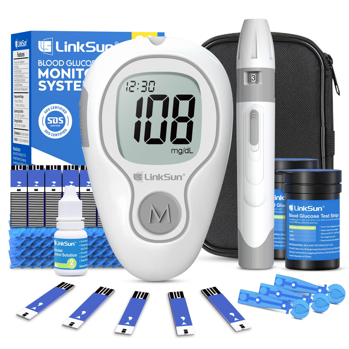 Glucose Monitor Kit, 100 Strips & Lancets I891