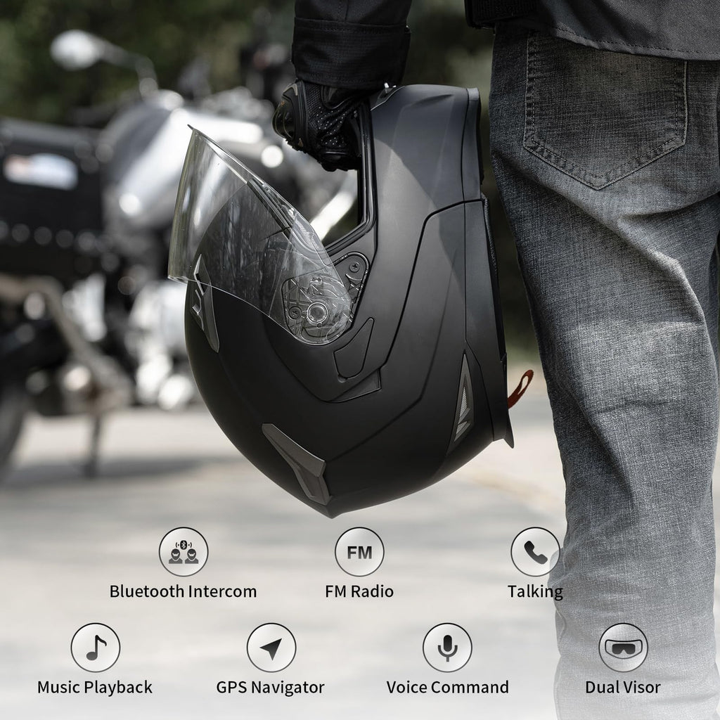 Flip-Up Modular Motorcycle Helmet F8662