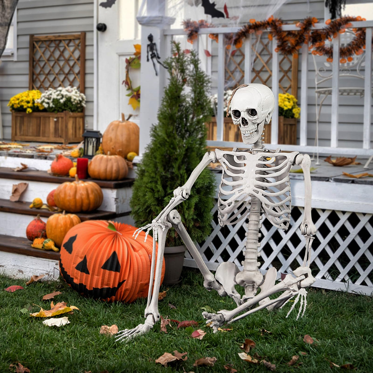 5.4 FT Life Size Posable Skeleton Decoration L590385