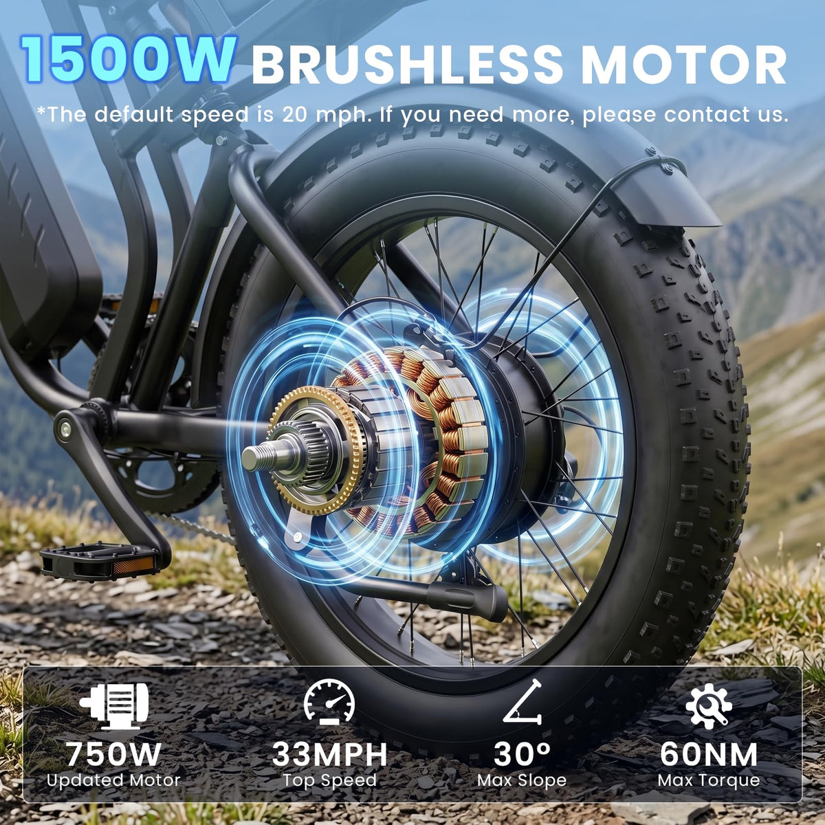 1500W Electric Bike with 48V 15Ah Removable Battery A848
