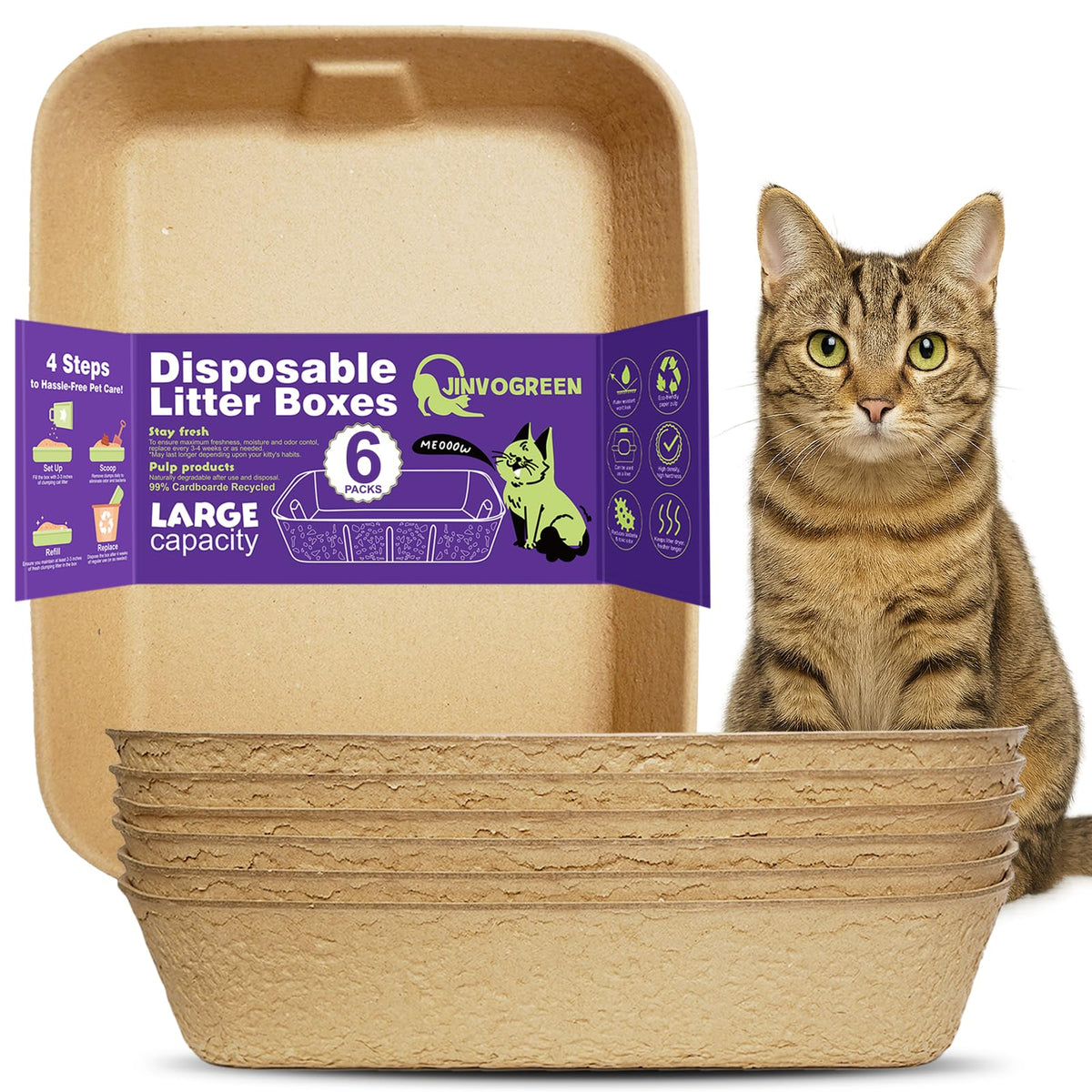 8 Pack Disposable Litter Boxes U68921