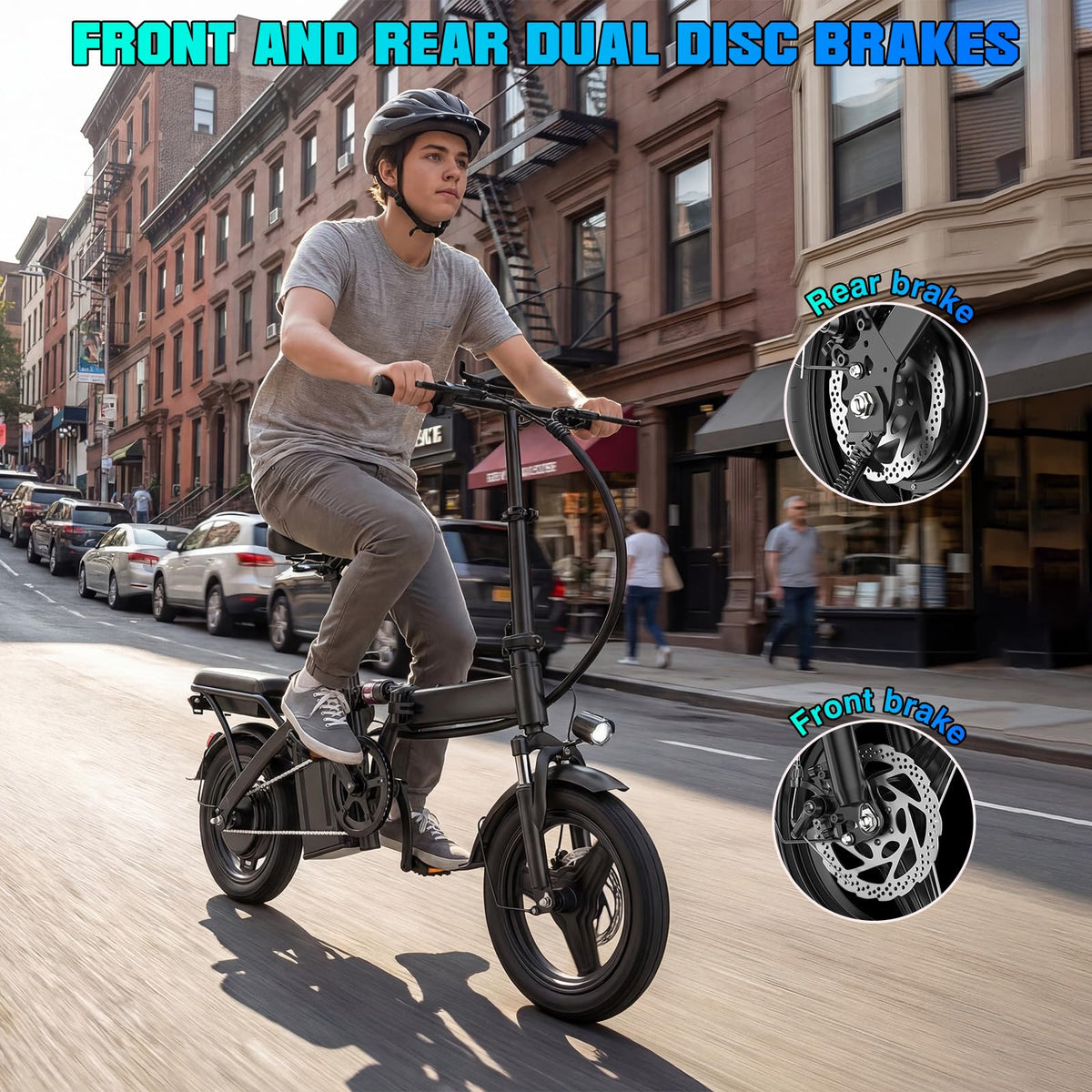 560W Motor 24MPH 32 Miles Range 48V 10Ah Battery 14" Foldable Electric Bike with Basket G122593