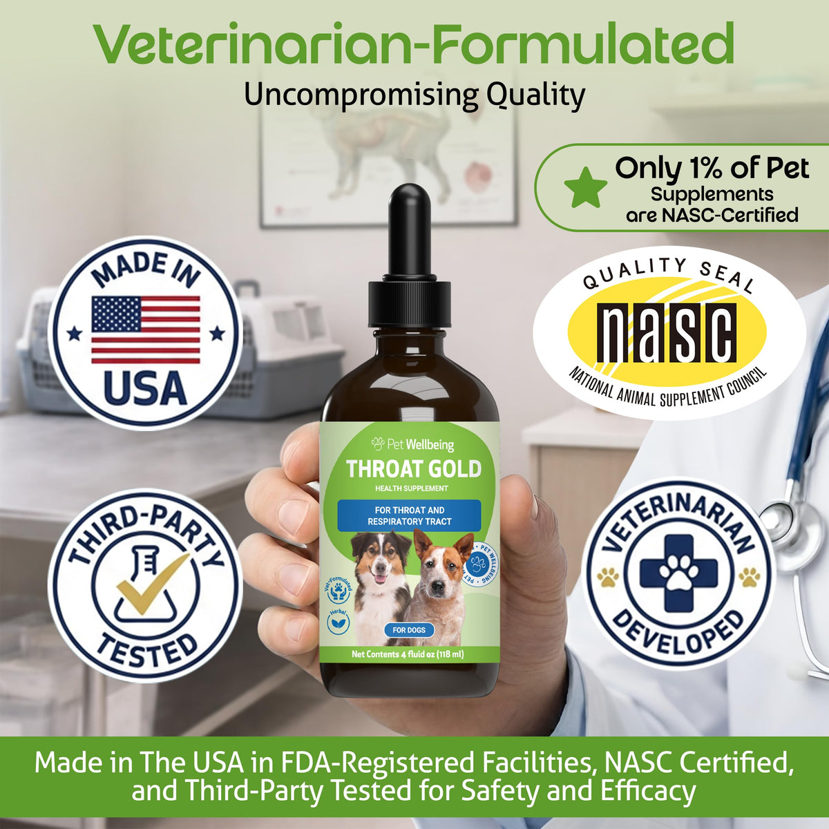 Throat Discomfort & Immune Care for Dogs, 4 oz J123