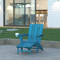 Blue Adirondack Lounge Chair with Ottoman J401174
