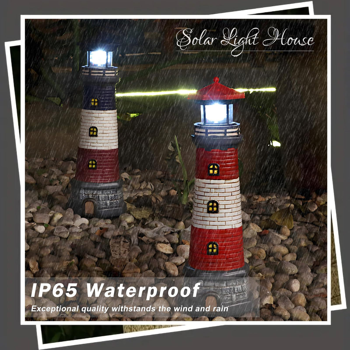 Solar Lighthouse Outdoor Garden Statue P834359