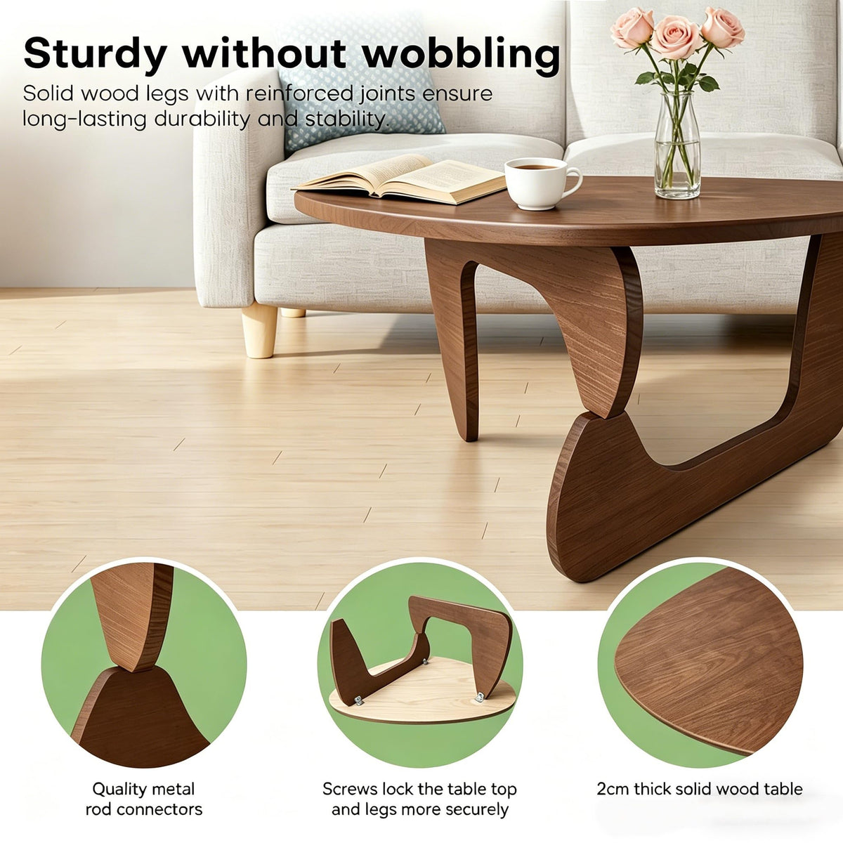 Solid Wood Triangle Coffee Table Y68633