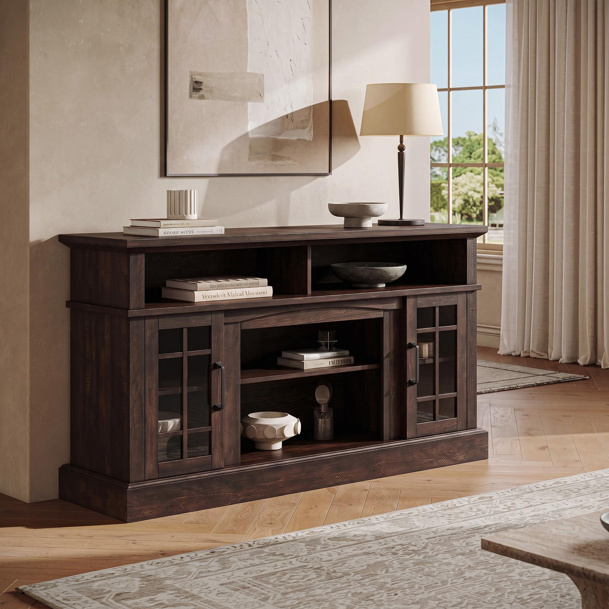 58" Espresso TV Stand & Media Entertainment Center K79844