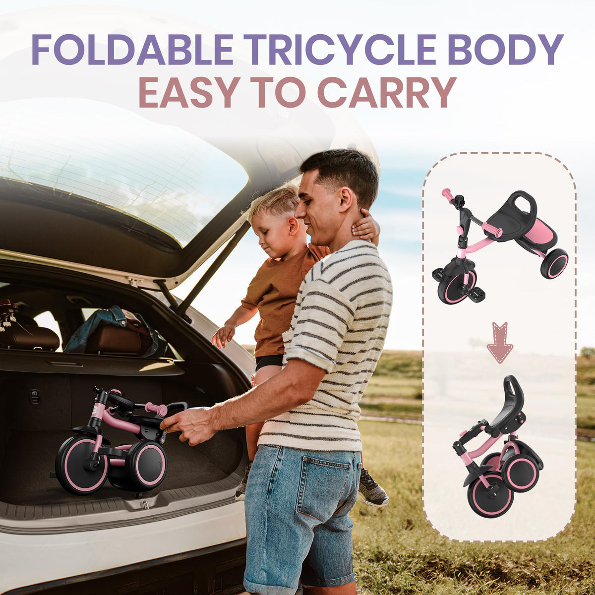 Pink Toddler Tricycle with Bell S30972