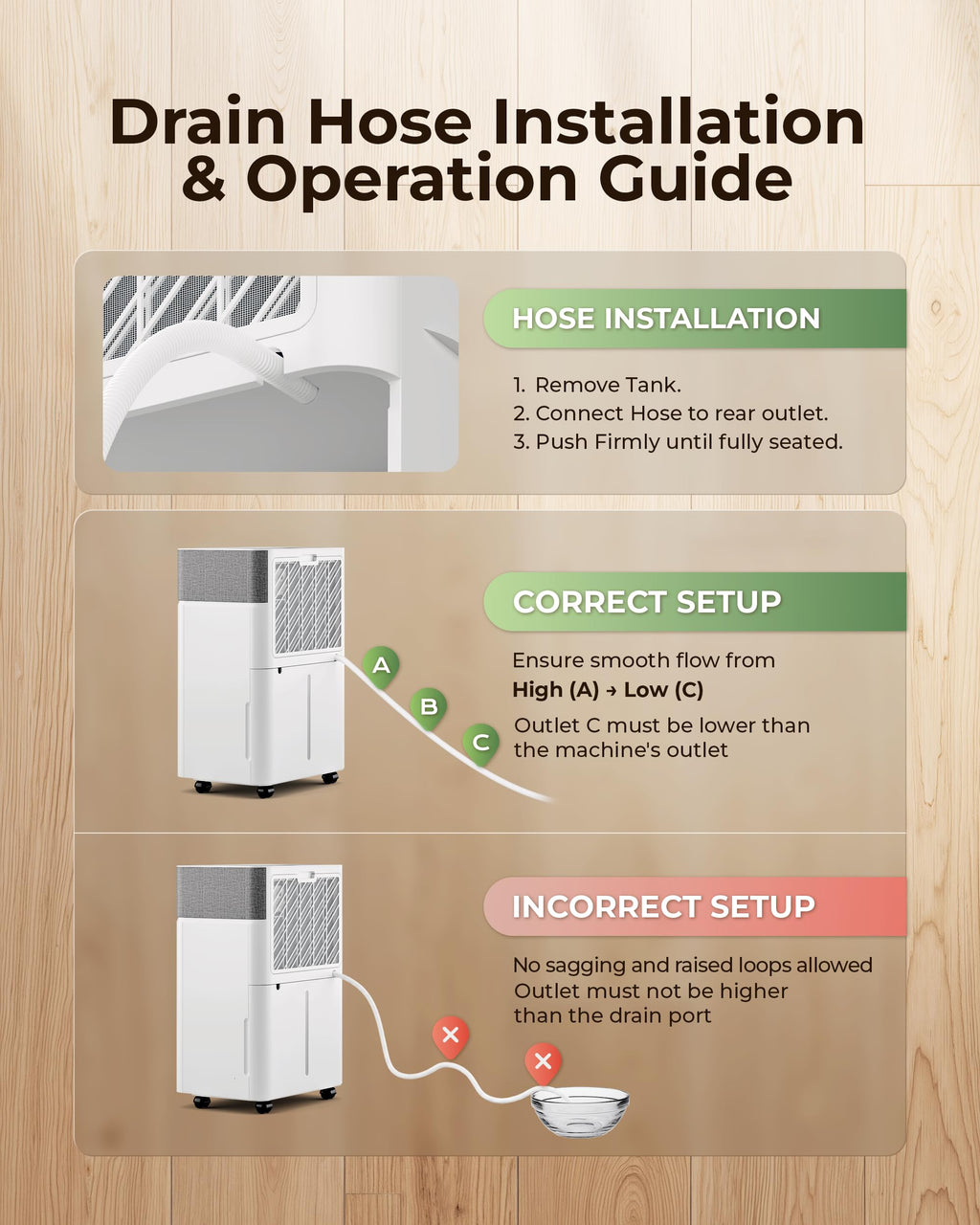 50 Pint Dehumidifier with Drain Hose T685