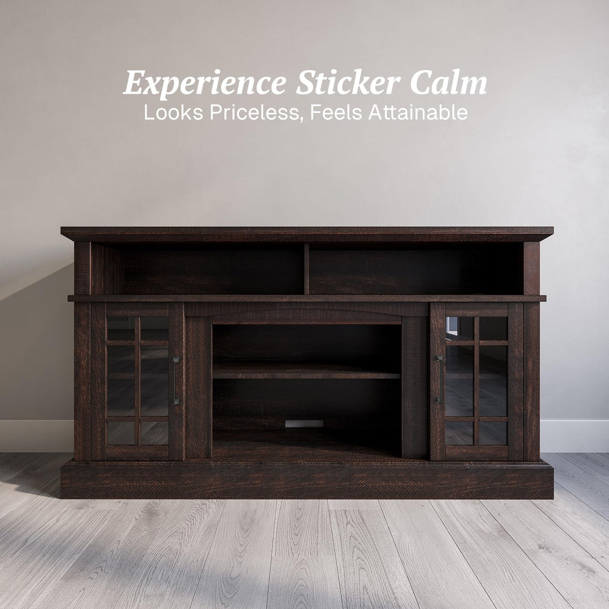 58" Espresso TV Stand & Media Entertainment Center K79844