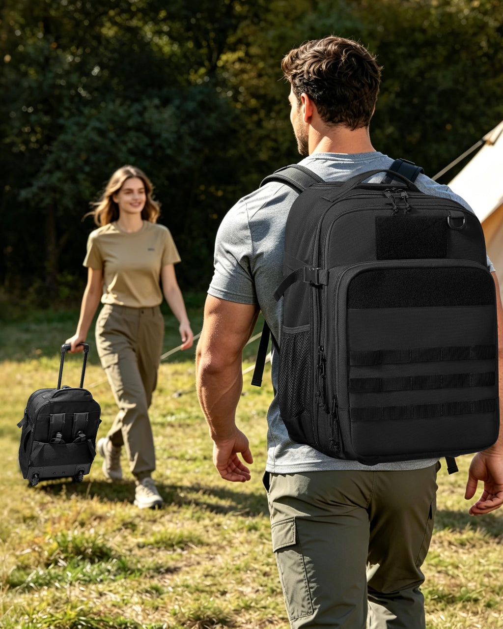 17 Inch Rolling Tactical Laptop Backpack with Wheels W49268