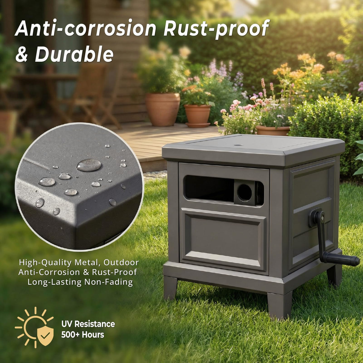 Heavy Duty Steel Garden Hose Reel Deck Box M662