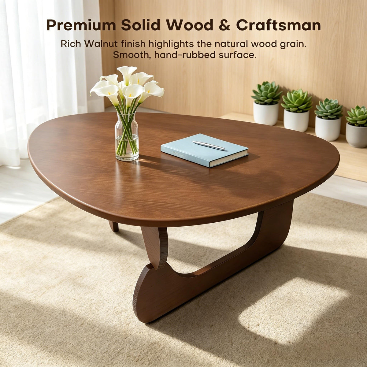 Solid Wood Triangle Coffee Table Y68633