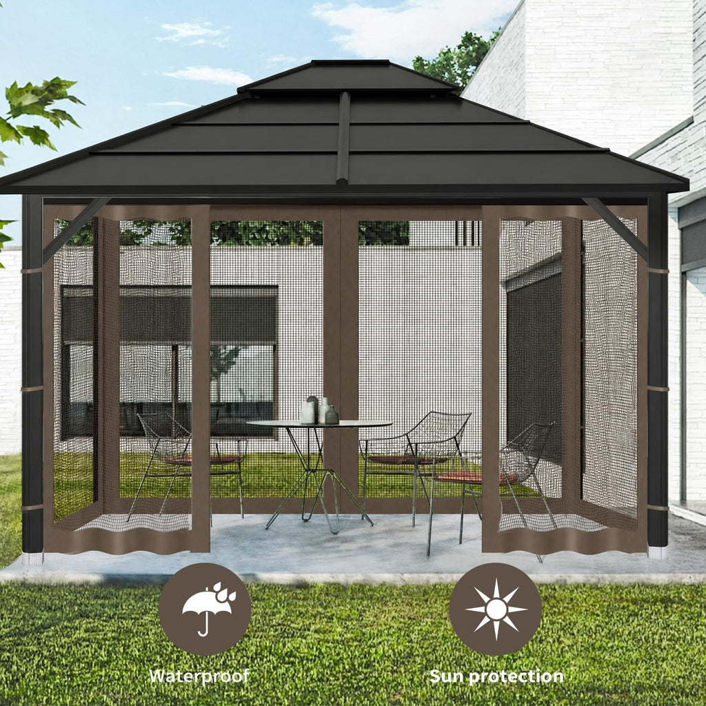 10x10 ft Coffee Gazebo Replacement Mosquito Netting U868