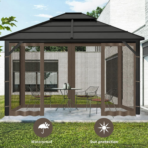 10x10 ft Coffee Gazebo Replacement Mosquito Netting U868