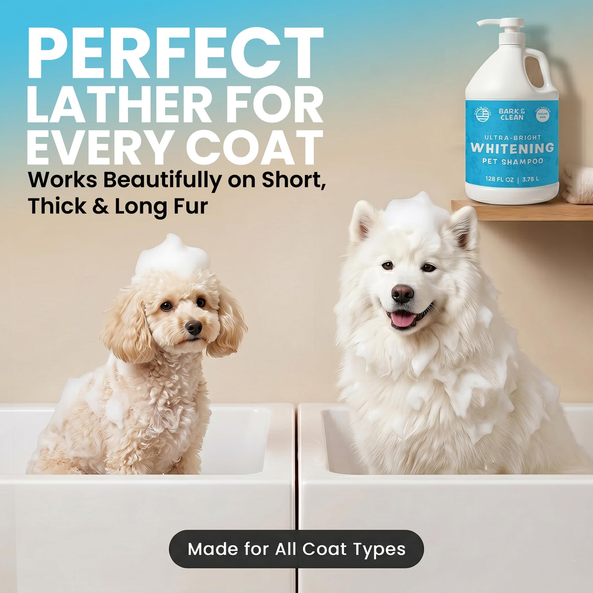Whitening Dog Shampoo with Pump, 1 Gallon Aloe Coconut S7759