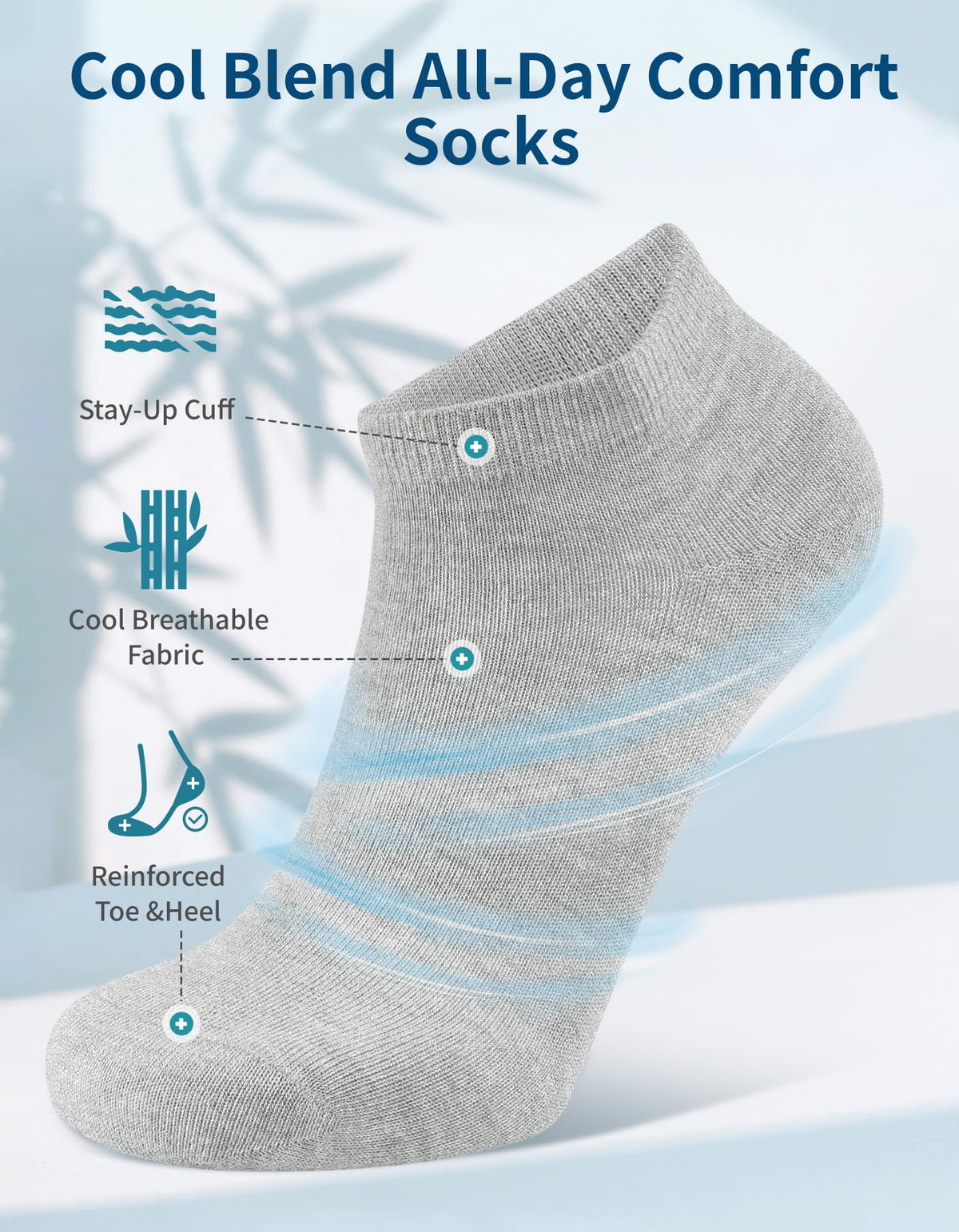 Bamboo Viscose Thin Ankle Socks 6 Pairs O430
