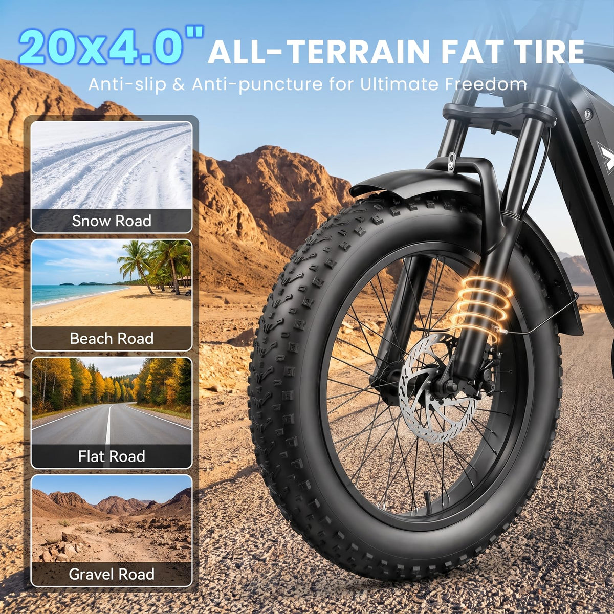 1500W Electric Bike with 48V 15Ah Removable Battery A848