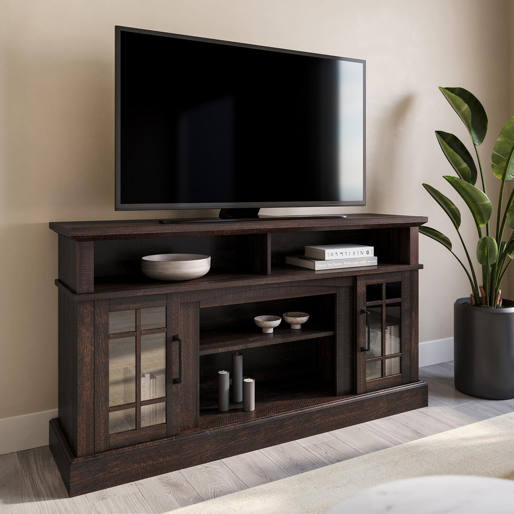 58" Espresso TV Stand & Media Entertainment Center K79844