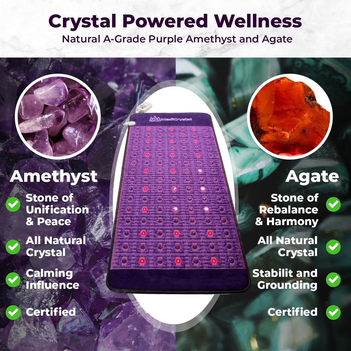Far Infrared Amethyst Heating Pad Mini 32" L x 20"W Z508797