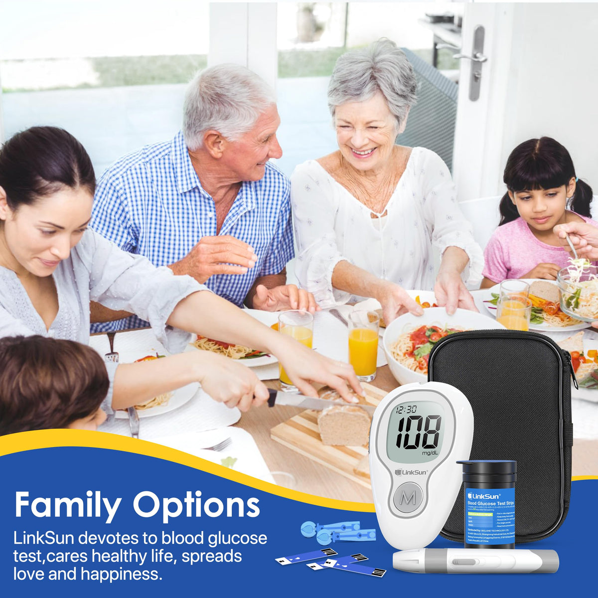Glucose Monitor Kit, 100 Strips & Lancets I891