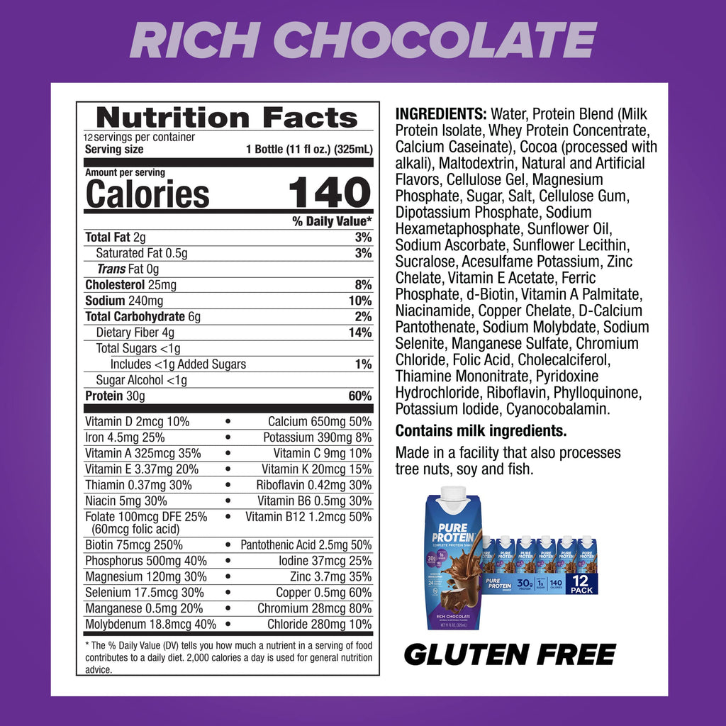 Chocolate Protein Shake 30g Protein 12 Pack J6660