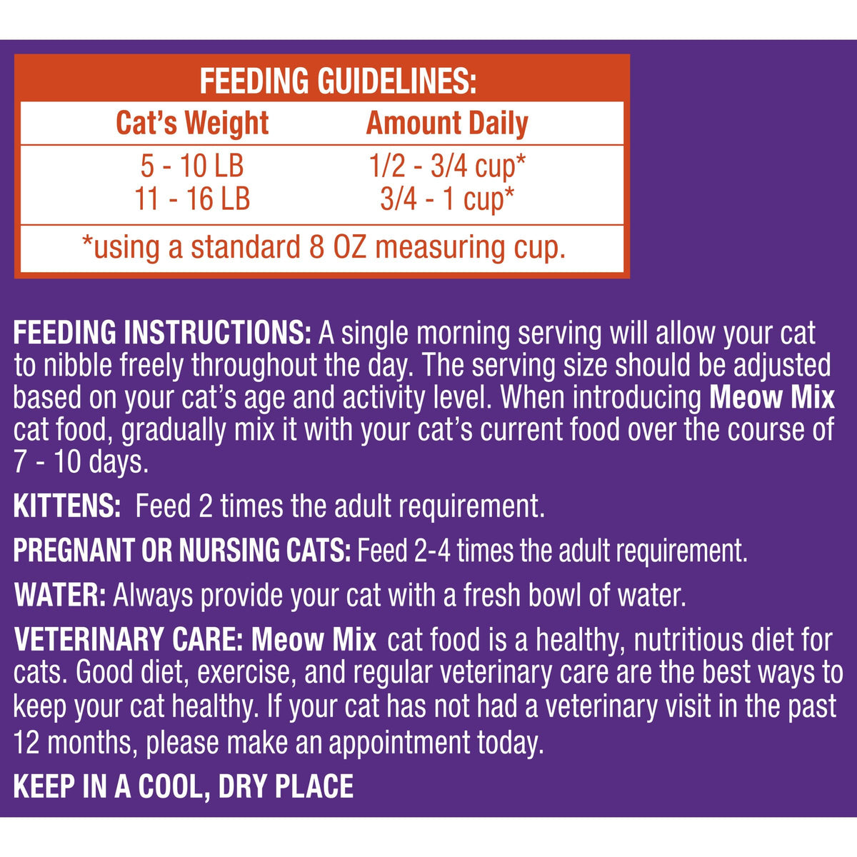 Dry Cat Food 18 oz Pouches M535