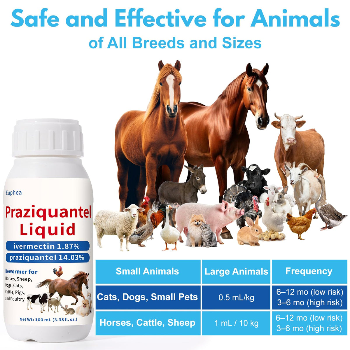 Praziquantel Dewormer 100 mL U623