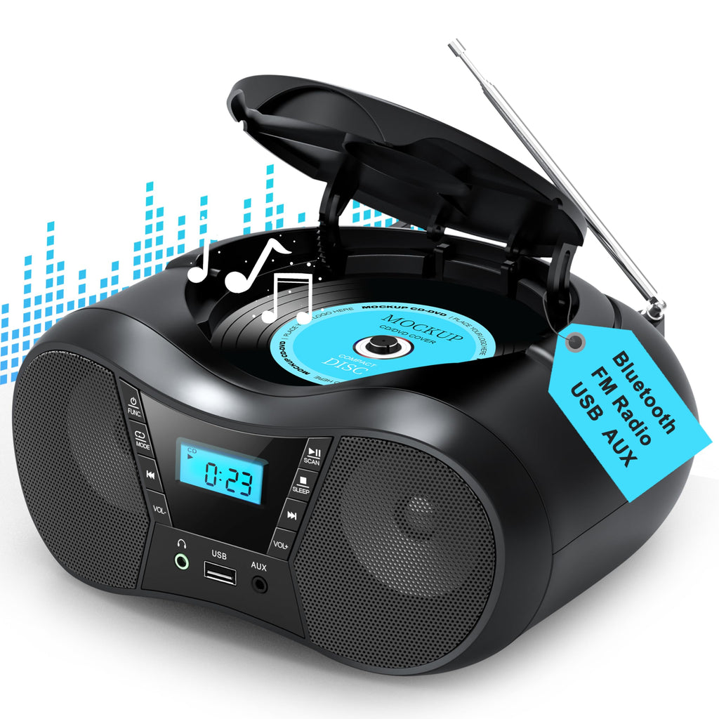 Portable Boombox CD Player with Bluetooth D860