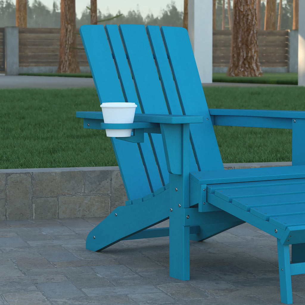 Blue Adirondack Lounge Chair with Ottoman J401174