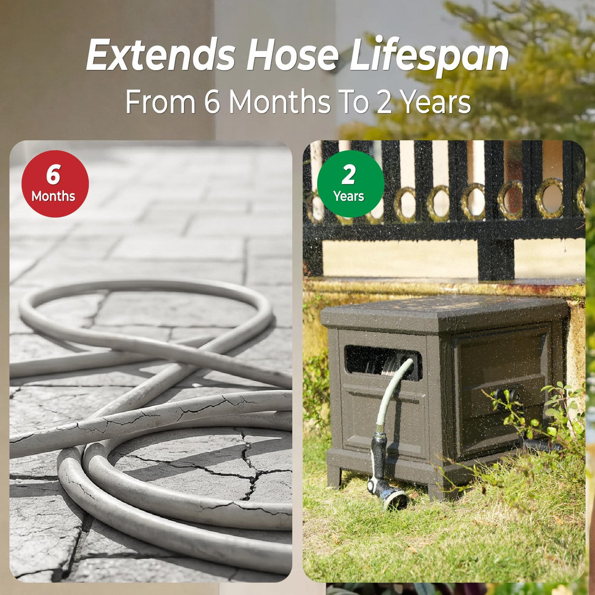 Heavy Duty Steel Garden Hose Reel Deck Box M662