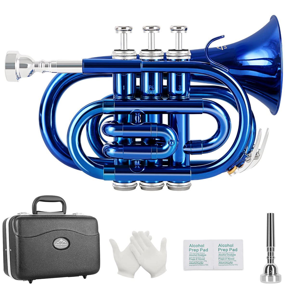 Bb Brass Pocket Trumpet with 7C Mouthpiece H132