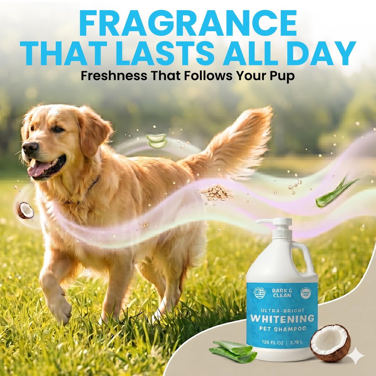 Whitening Dog Shampoo with Pump, 1 Gallon Aloe Coconut S7759