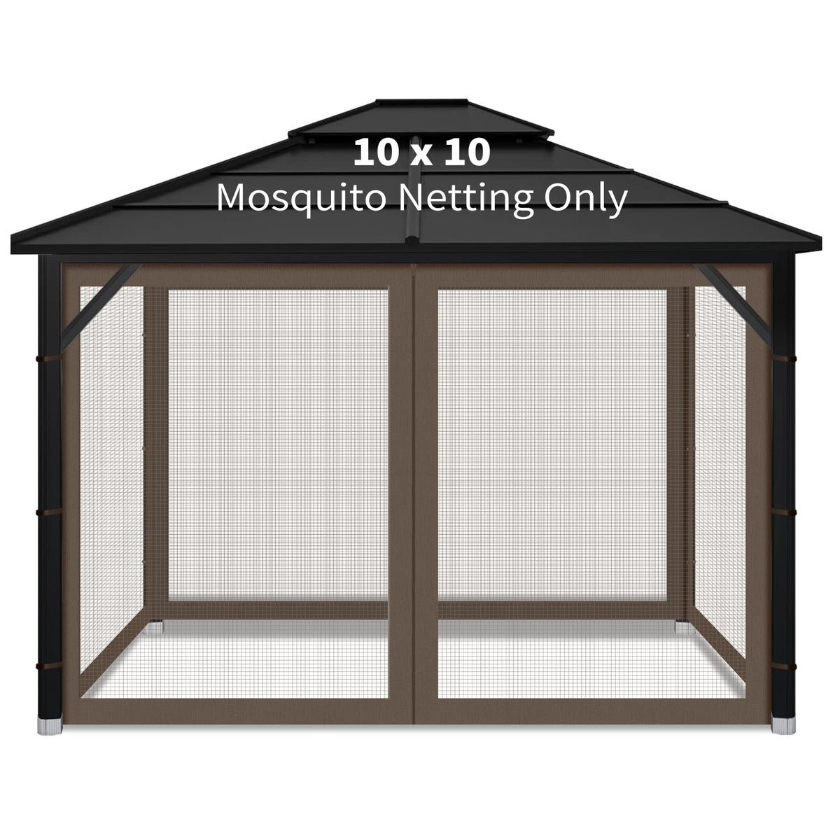 10x10 ft Coffee Gazebo Replacement Mosquito Netting U868