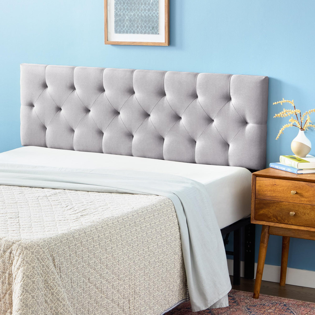Stone Queen Size Upholstered Headboard F1923