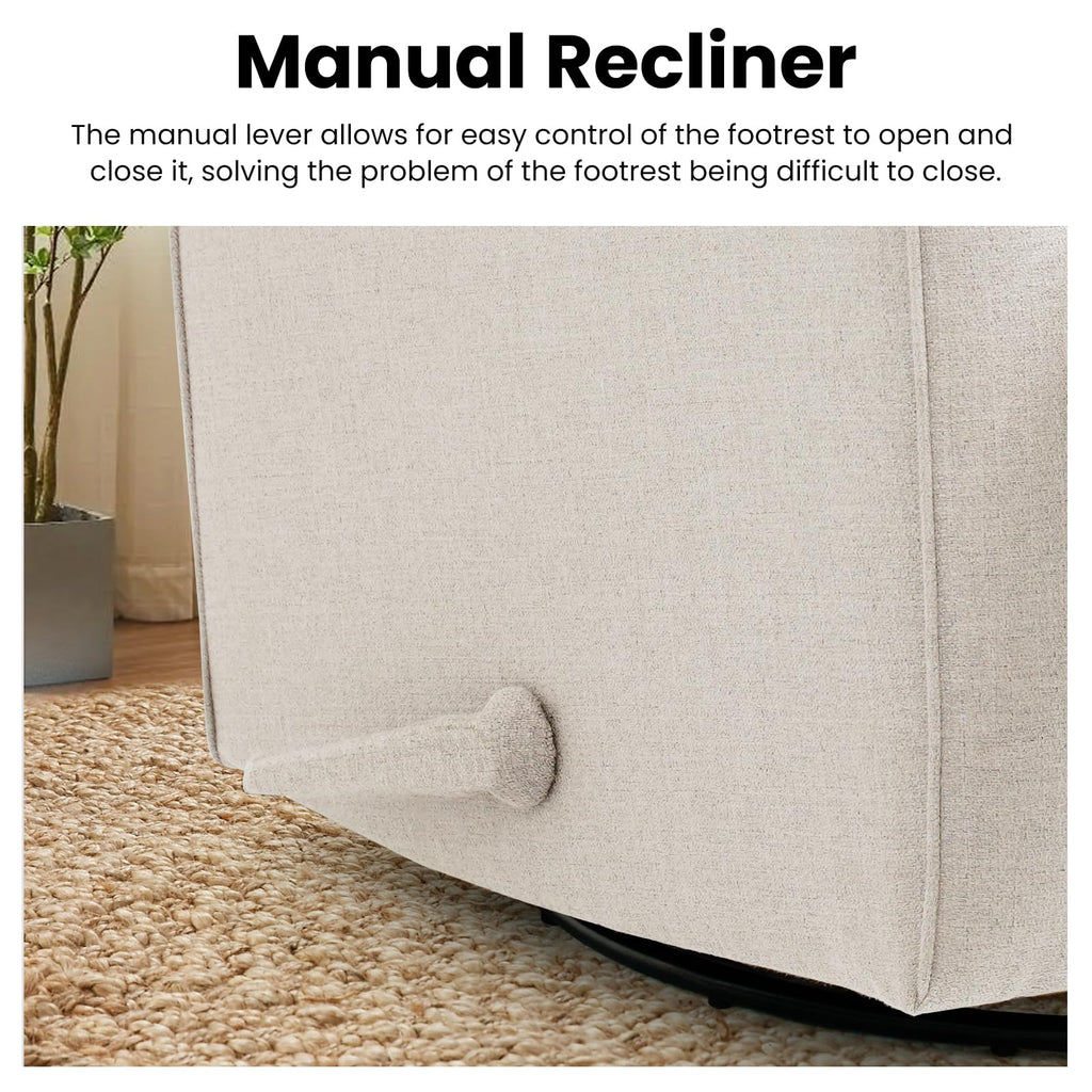 Beige Swivel Rocker Recliner Chair S7783