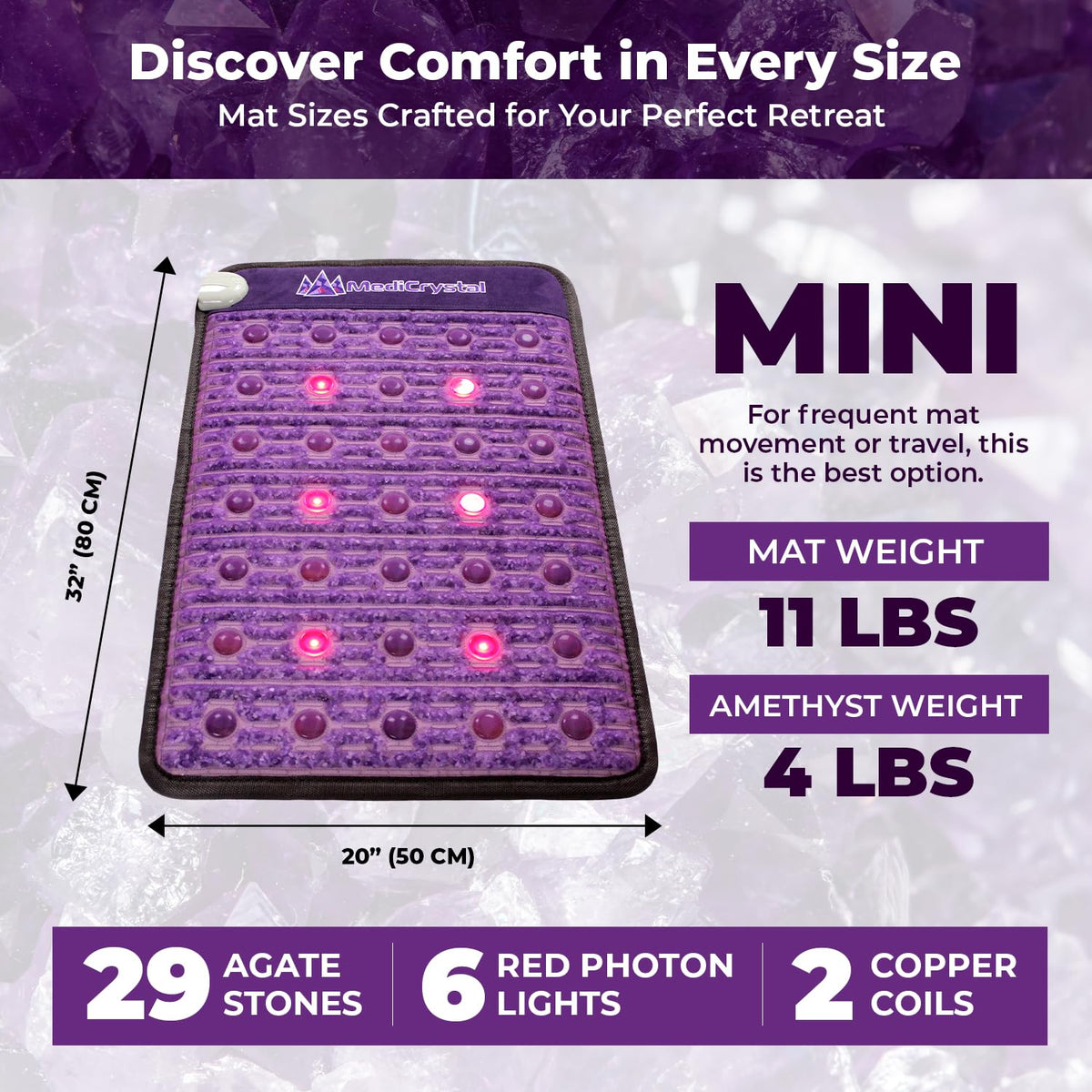 Far Infrared Amethyst Heating Pad Mini 32" L x 20"W Z508797