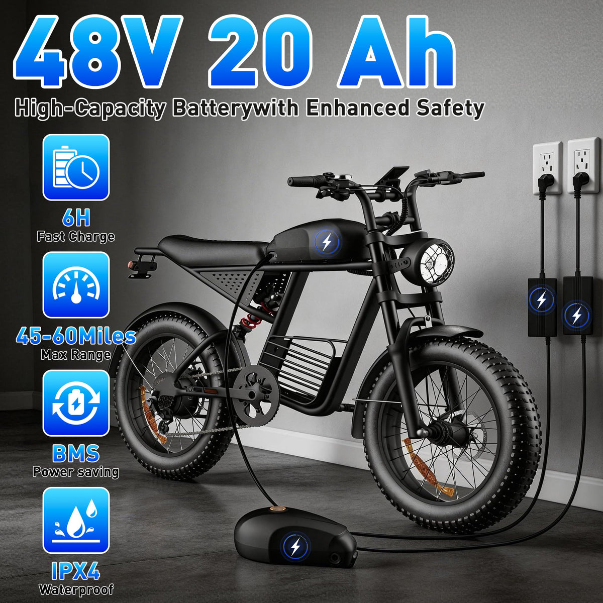 Electric Bike 1500/2000/3000 Peak 30-37MPH Q5350
