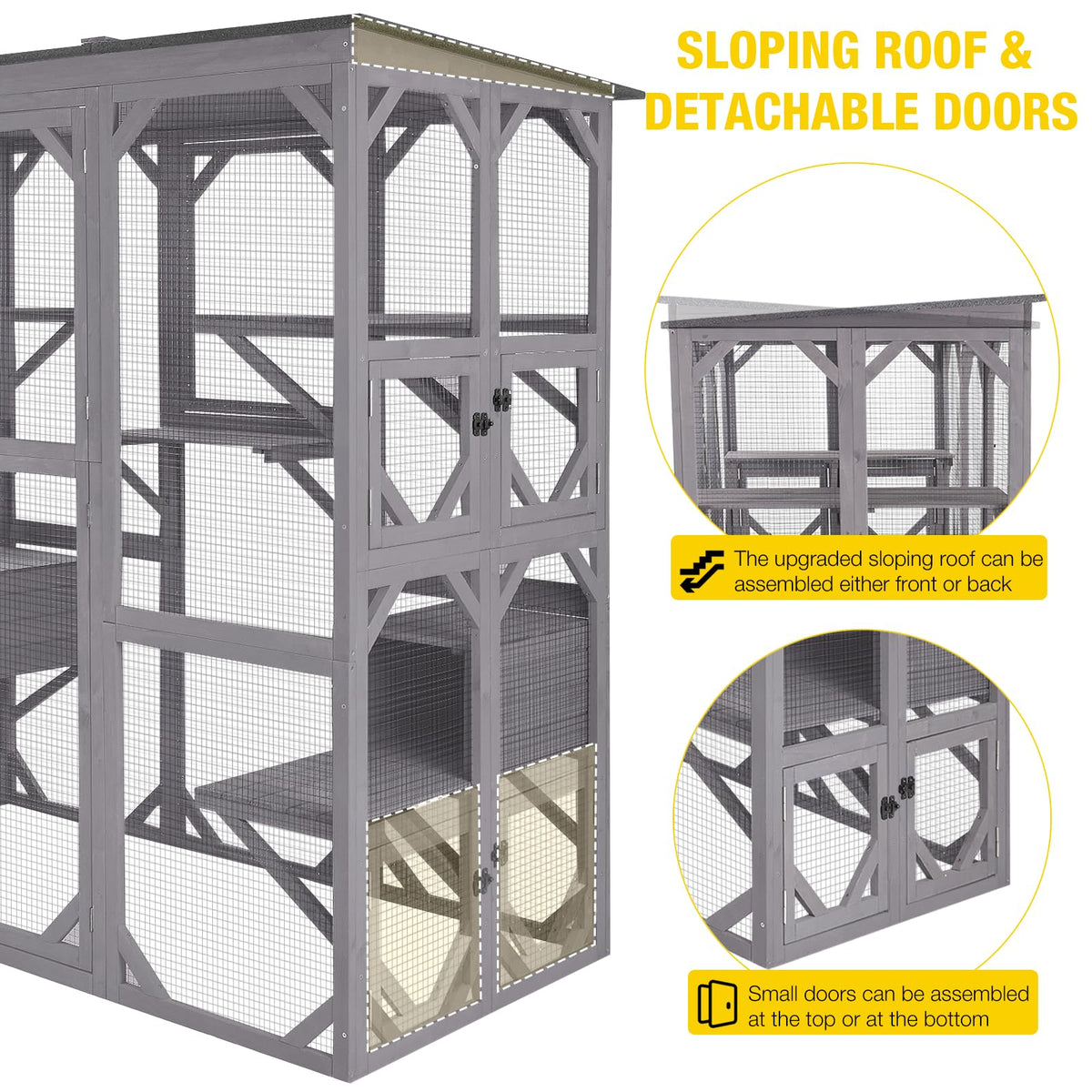 Extra Large 5-Level Outdoor Cat Enclosure with Cover X565554