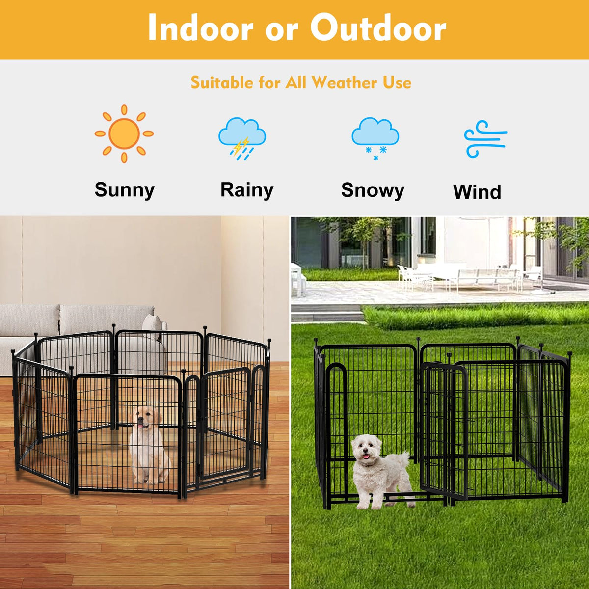 24 inch 16 Panels Metal Dog Playpen X1774