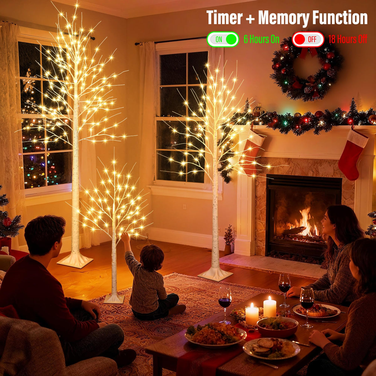 8FT 132LED Prelit Artificial Christmas Tree U3688