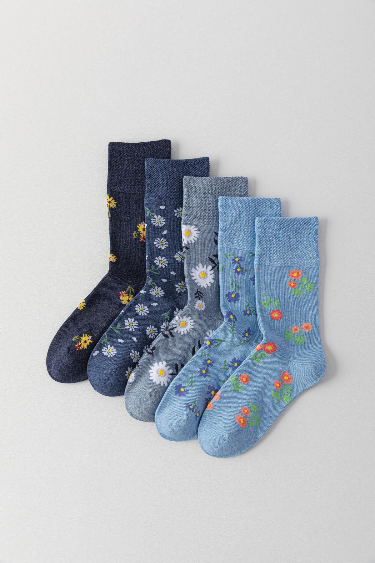 Bamboo Viscose Non Binding Crew Socks, 5 Pairs C73045