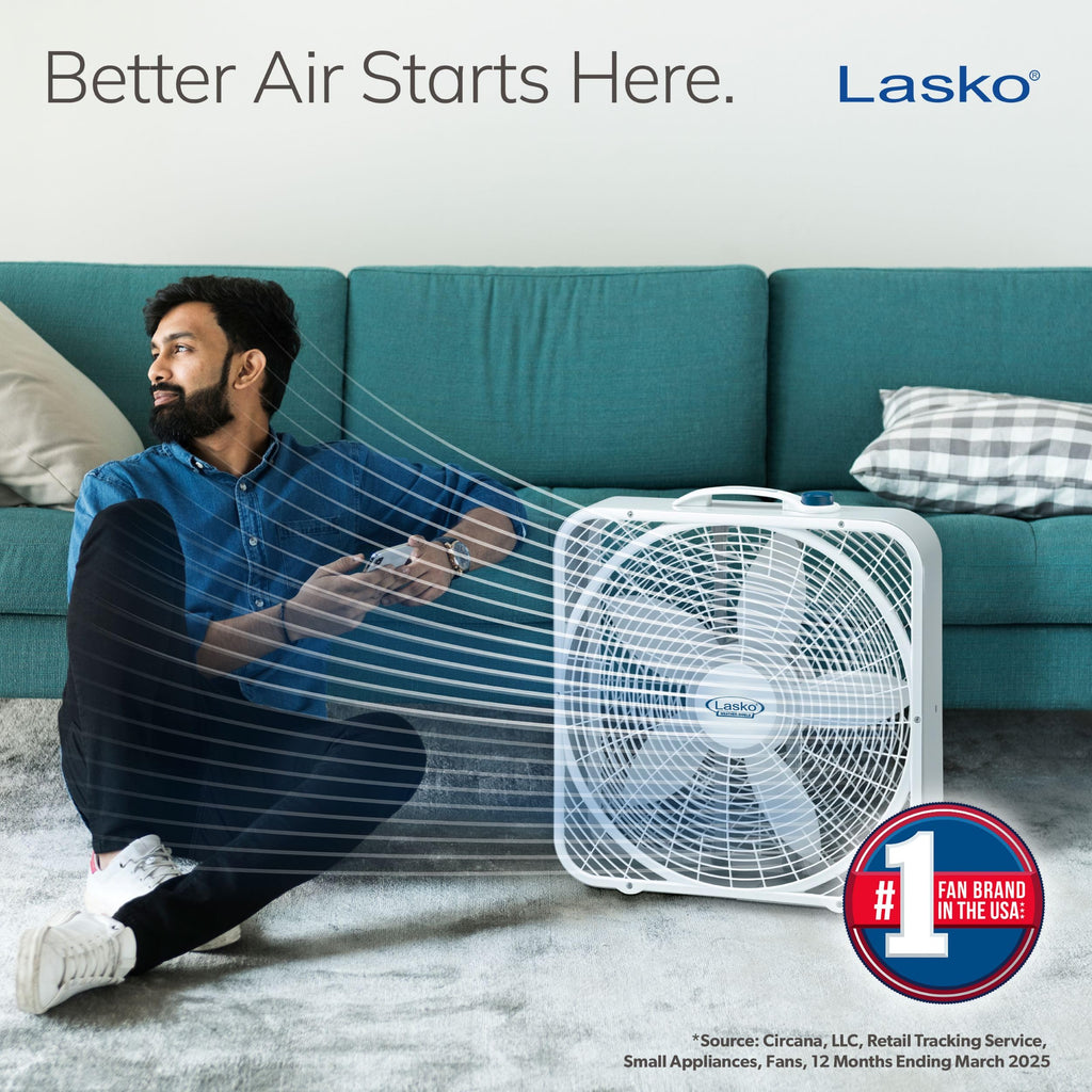 20 Inch 3 Speeds White Box Fan with Carry Handle P426