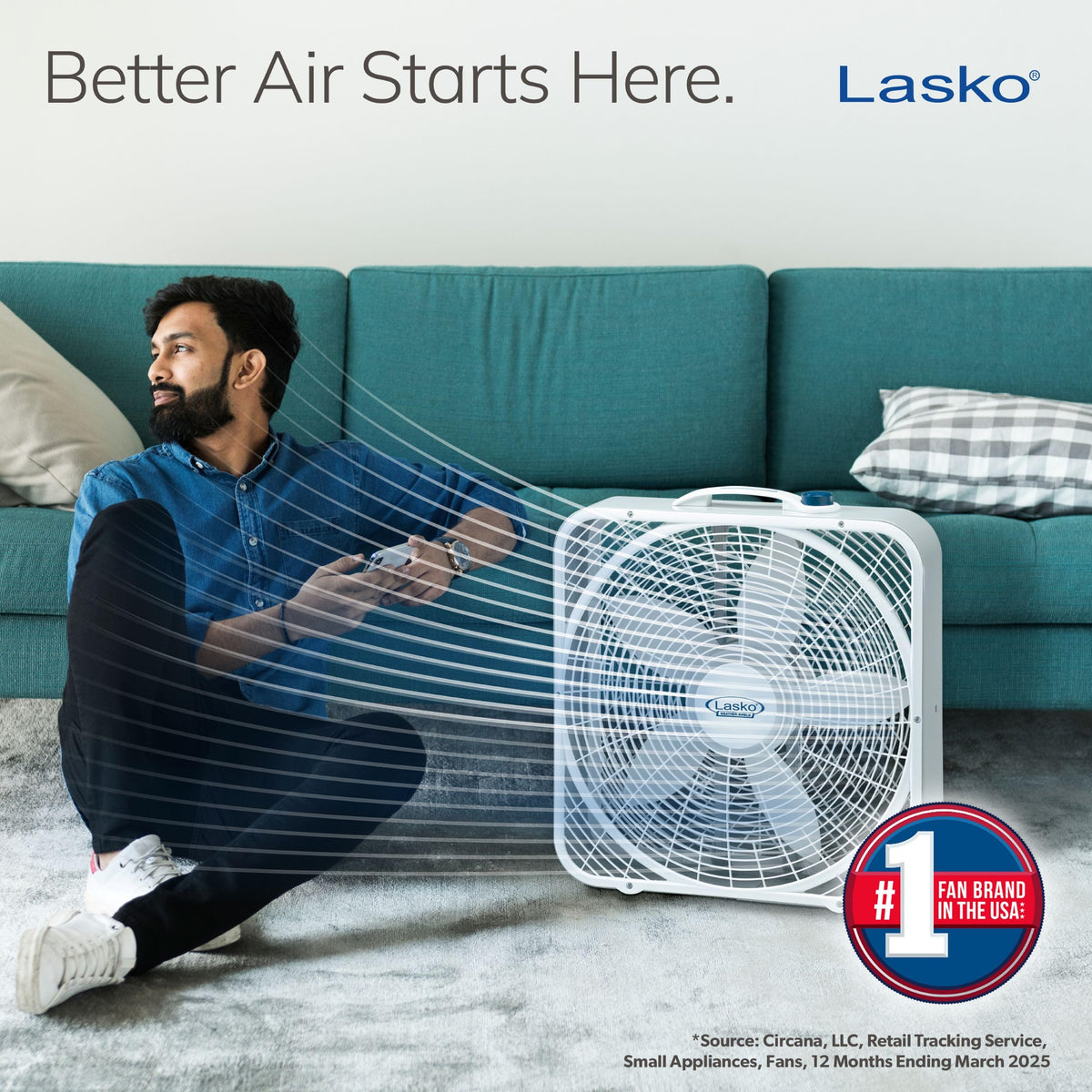 20 Inch 3 Speeds White Box Fan with Carry Handle P426