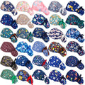 30 Pcs Scrub Caps with Buttons and Ribbon T58469